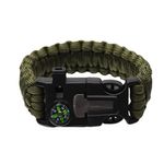 Sport si Outdoor - Accesorii si echipamente sportive - Sporturi extreme si supravietuire - Kituri supravietuire - Bratara supravietuire IdeallStore®, Military Surplus, paracord, 26 cm, verde - Infinity.ro