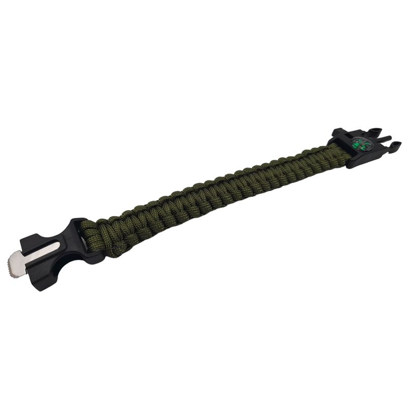 Sport si Outdoor - Accesorii si echipamente sportive - Sporturi extreme si supravietuire - Kituri supravietuire - Bratara supravietuire IdeallStore®, Military Surplus, paracord, 26 cm, verde - Infinity.ro
