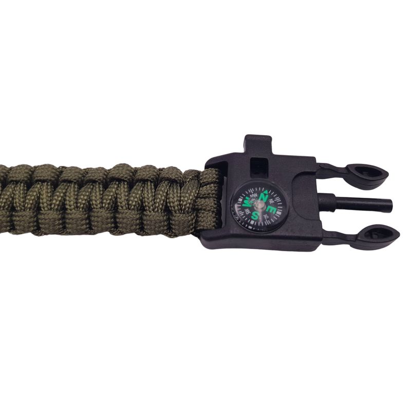 Sport si Outdoor - Accesorii si echipamente sportive - Sporturi extreme si supravietuire - Kituri supravietuire - Bratara supravietuire IdeallStore®, Military Surplus, paracord, 26 cm, verde - Infinity.ro
