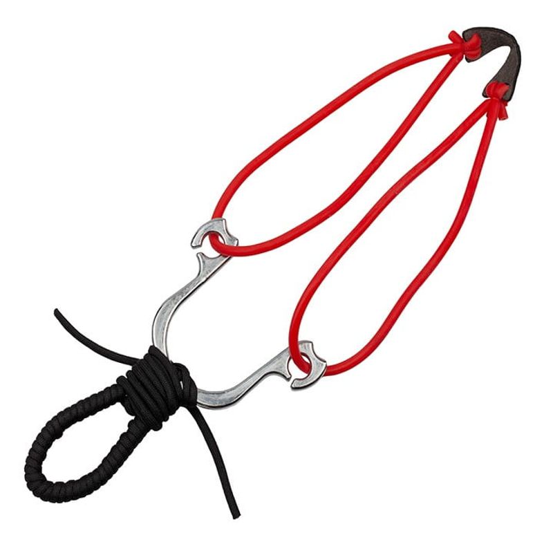 Sport si Outdoor - Accesorii si echipamente sportive - Sporturi de precizie - Set prastie metalica IdeallStore®, Sling King, snur, negru, 15 cm si 100 bile metalice - Infinity.ro
