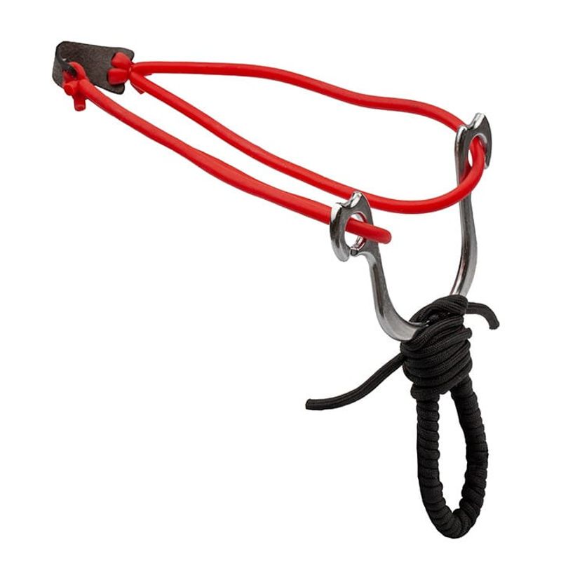 Sport si Outdoor - Accesorii si echipamente sportive - Sporturi de precizie - Set prastie metalica IdeallStore®, Sling King, snur, negru, 15 cm si 100 bile metalice - Infinity.ro