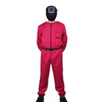 Casa si Gradina - Decoratiuni - Decoratiuni petrecere - Masti si costume carnaval - Costum pentru adulti IdeallStore®, Jocul Calamarului, model Patrat, marimea L, rosu, centura inclusa - Infinity.ro