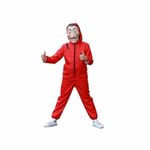 Casa si Gradina - Decoratiuni - Decoratiuni petrecere - Masti si costume carnaval - Costum pentru adulti IdeallStore®, La Casa de Papel, marimea XXL, poliester, rosu, masca inclusa - Infinity.ro
