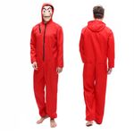 Casa si Gradina - Decoratiuni - Decoratiuni petrecere - Masti si costume carnaval - Costum pentru adulti IdeallStore®, La Casa de Papel, marimea XXL, poliester, rosu, masca inclusa - Infinity.ro
