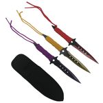 Casa si Gradina - Bucatarie si vesela - Vesela si tacamuri - Cutite si seturi de cutite - Set trei cutite de aruncat, Ninja Assasin, otel inoxidabil, 19 cm, multicolor, teaca inclusa - Infinity.ro