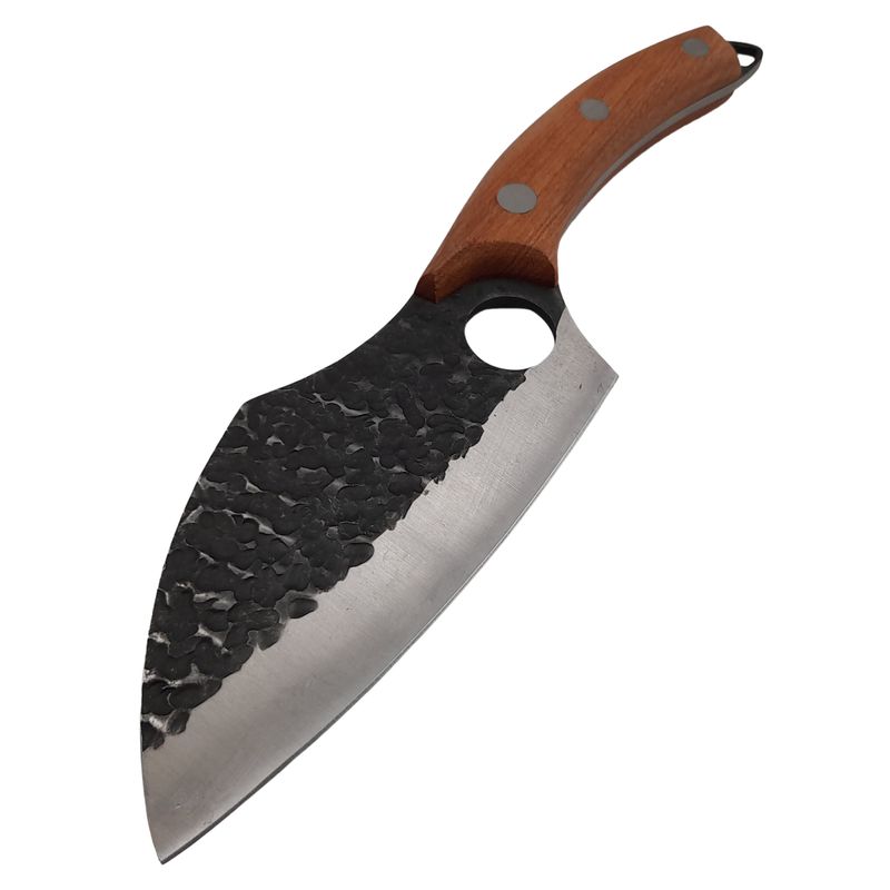 Casa si Gradina - Bucatarie si vesela - Vesela si tacamuri - Cutite si seturi de cutite - Set trei cutite macelarie IdeallStore®, lucrate manual, 27 cm, otel inoxidabil, maner lemn, husa piele - Infinity.ro