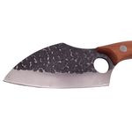 Casa si Gradina - Bucatarie si vesela - Vesela si tacamuri - Cutite si seturi de cutite - Set trei cutite macelarie IdeallStore®, lucrate manual, 27 cm, otel inoxidabil, maner lemn, husa piele - Infinity.ro