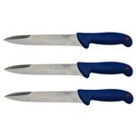 Casa si Gradina - Bucatarie si vesela - Vesela si tacamuri - Cutite si seturi de cutite - Set trei cutite de injunghiat IdeallStore®, Chef's Blade, otel inoxidabil, 32 cm, albastru - Infinity.ro