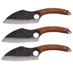 Casa si Gradina - Bucatarie si vesela - Vesela si tacamuri - Cutite si seturi de cutite - Set trei cutite macelarie IdeallStore®, lucrate manual, 27 cm, otel inoxidabil, maner lemn, husa piele - Infinity.ro