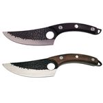 Casa si Gradina - Bucatarie si vesela - Vesela si tacamuri - Cutite si seturi de cutite - Set doua cutite de bucatarie IdeallStore®. Japanese Chef, lucrate manual, otel, maner lemn, 27.5 cm - Infinity.ro
