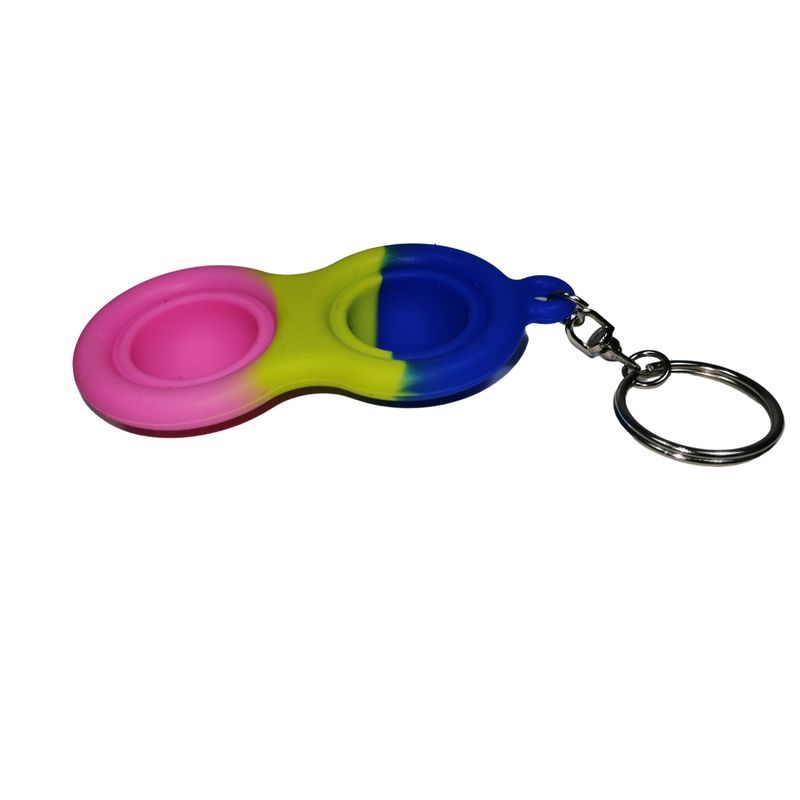 Jucarii, Copii si Bebe - Jucarii si jocuri - Jucarii & jocuri educative - Jucarii interactive - Set jucarii antistres, Pop it, breloc, silicon, 8 cm, tricolor - Infinity.ro