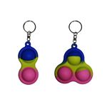 Jucarii, Copii si Bebe - Jucarii si jocuri - Jucarii & jocuri educative - Jucarii interactive - Set jucarii antistres, Pop it, breloc, silicon, 8 cm, tricolor - Infinity.ro