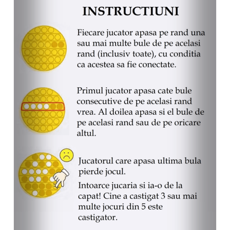Jucarii, Copii si Bebe - Jucarii si jocuri - Jucarii & jocuri educative - Jucarii interactive - Jucarie antistres, Pop it, silicon, 13 cm, galben - Infinity.ro