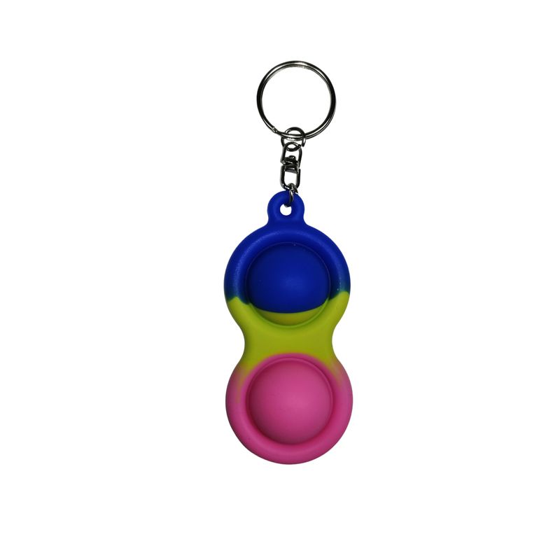 Jucarii, Copii si Bebe - Jucarii si jocuri - Jucarii & jocuri educative - Jucarii interactive - Jucarie antistres, Pop it, tip breloc, silicon, 8 cm, tricolor - Infinity.ro