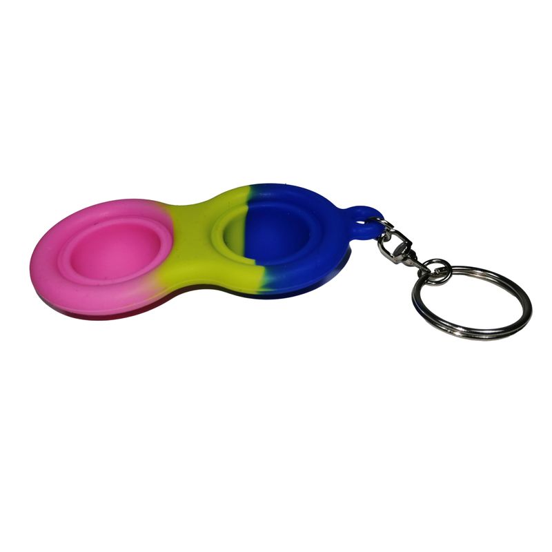 Jucarii, Copii si Bebe - Jucarii si jocuri - Jucarii & jocuri educative - Jucarii interactive - Jucarie antistres, Pop it, tip breloc, silicon, 8 cm, tricolor - Infinity.ro