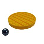Jucarii, Copii si Bebe - Jucarii si jocuri - Jucarii & jocuri educative - Jucarii interactive - Jucarie antistres, Pop it, silicon, 13 cm, galben, bila marble inclusa - Infinity.ro