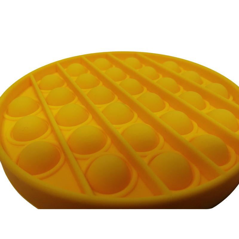 Jucarii, Copii si Bebe - Jucarii si jocuri - Jucarii & jocuri educative - Jucarii interactive - Jucarie antistres, Pop it, silicon, 13 cm, galben, bila marble inclusa - Infinity.ro