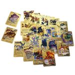 Jucarii, Copii si Bebe - Jucarii si jocuri - Jucarii & jocuri educative - Jucarii interactive - Set cartonase Pokemon IdeallStore®, Gold GTX, editie de colectie, 55 bucati, aurii - Infinity.ro