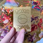 Jucarii, Copii si Bebe - Jucarii si jocuri - Jucarii & jocuri educative - Jucarii interactive - Set cartonase Pokemon IdeallStore®, Gold GTX, editie de colectie, 55 bucati, aurii - Infinity.ro
