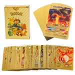 Jucarii, Copii si Bebe - Jucarii si jocuri - Jucarii & jocuri educative - Jucarii interactive - Set cartonase Pokemon IdeallStore®, Gold GTX, editie de colectie, 55 bucati, aurii - Infinity.ro