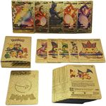 Jucarii, Copii si Bebe - Jucarii si jocuri - Jucarii & jocuri educative - Jucarii interactive - Set cartonase Pokemon IdeallStore®, Gold GTX, editie de colectie, 55 bucati, aurii - Infinity.ro