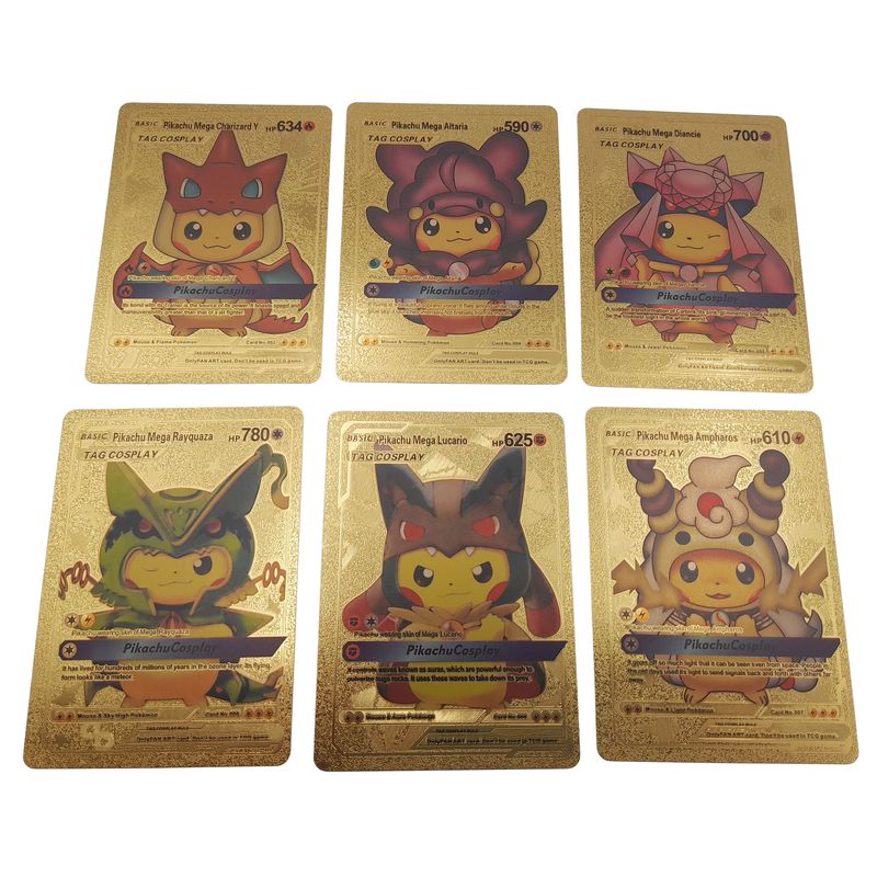 Jucarii, Copii si Bebe - Jucarii si jocuri - Jucarii & jocuri educative - Jucarii interactive - Set cartonase Pokemon IdeallStore®, Gold GTX, editie de colectie, 55 bucati, aurii - Infinity.ro