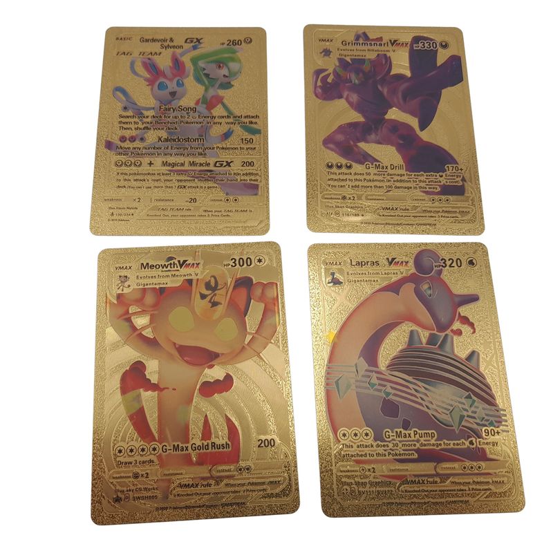 Jucarii, Copii si Bebe - Jucarii si jocuri - Jucarii & jocuri educative - Jucarii interactive - Set cartonase Pokemon IdeallStore®, Gold GTX, editie de colectie, 55 bucati, aurii - Infinity.ro