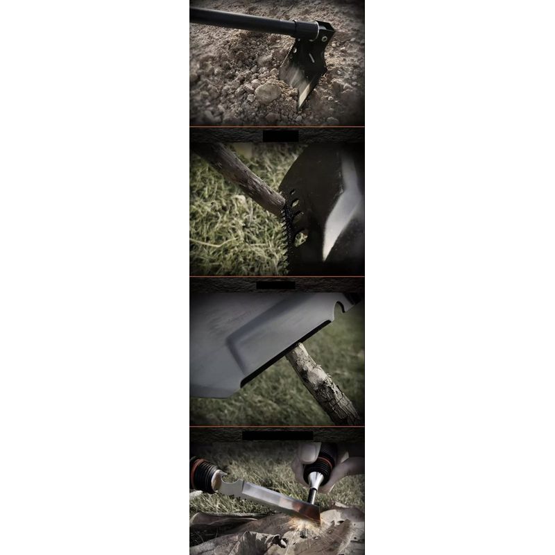 Casa si Gradina - Gradinarit si plante - Unelte gradinarit - Lopeti si unelte de sapat - Lopata multifunctionala IdeallStore®, Outdoor Evolution, 8 in 1, otel inoxidabil, 83 cm, negru - Infinity.ro