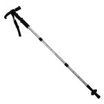 Sport si Outdoor - Camping - Accesorii camping si drumetii - Baston trekking extensibil IdeallStore®, Ol Helper, aluminiu, lampa LED, 110 cm, argintiu - Infinity.ro