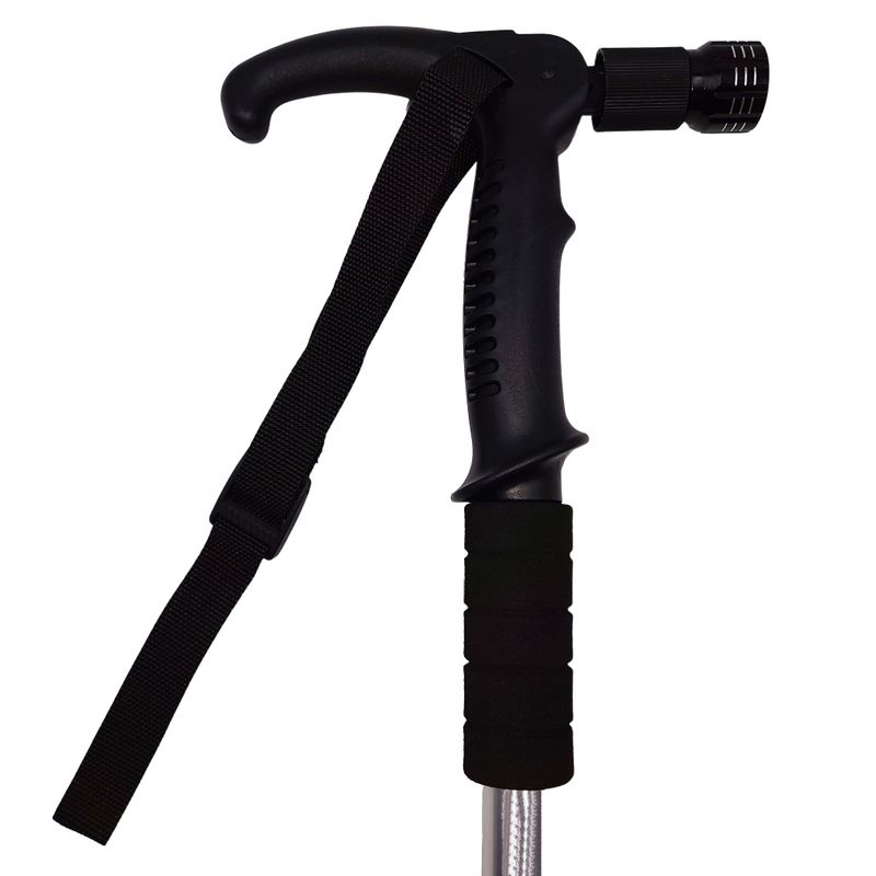 Sport si Outdoor - Camping - Accesorii camping si drumetii - Baston trekking extensibil IdeallStore®, Ol Helper, aluminiu, lampa LED, 110 cm, argintiu - Infinity.ro