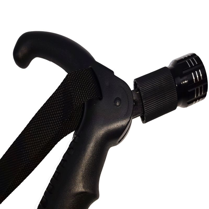 Sport si Outdoor - Camping - Accesorii camping si drumetii - Baston trekking extensibil IdeallStore®, Ol Helper, aluminiu, lampa LED, 110 cm, argintiu - Infinity.ro