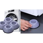 Electronice si Electrocasnice - Masini si uscatoare de rufe - Accesorii masini de spalat si uscatoare - Set 4 suporturi anti-soc pentru masina de spalat IdeallStore, plastic dur, gri inchis - Infinity.ro