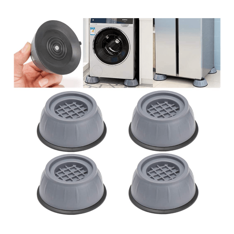 Electronice si Electrocasnice - Masini si uscatoare de rufe - Accesorii masini de spalat si uscatoare - Set 4 suporturi anti-soc pentru masina de spalat IdeallStore, plastic dur, gri inchis - Infinity.ro