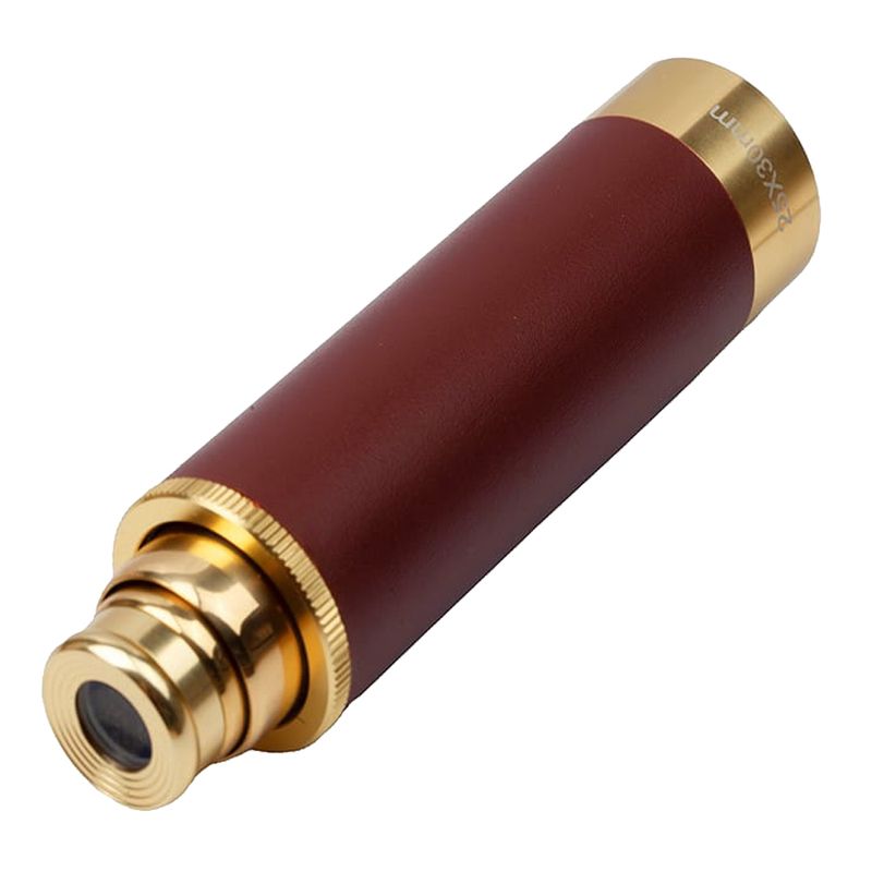 TV, Audio-Video si Foto - Optica, astronomie si metrologie - Optica si astronomie - Telescoape - Mini-telescop IdeallStore®, Pirate Life, 25x30, auriu, 33.5 cm, husa piele inclusa - Infinity.ro