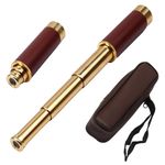 TV, Audio-Video si Foto - Optica, astronomie si metrologie - Optica si astronomie - Telescoape - Mini-telescop IdeallStore®, Pirate Life, 25x30, auriu, 33.5 cm, husa piele inclusa - Infinity.ro