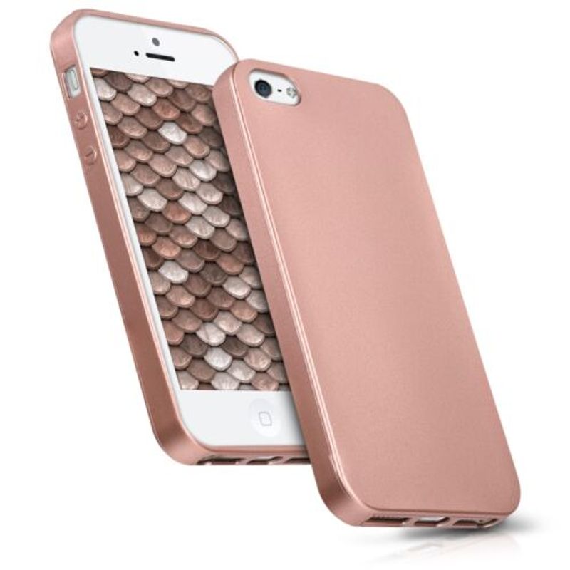 Laptop, Telefoane si Tablete - Telefoane mobile si accesorii - Accesorii Telefoane - Huse telefoane - Husa pentru Apple iPhone 5/iPhone 5s/iPhone SE, Silicon, Rose Gold, 40816.31 - Infinity.ro