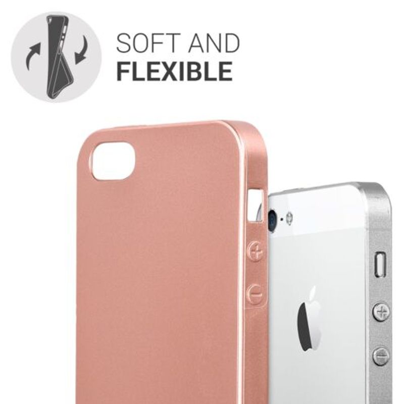 Laptop, Telefoane si Tablete - Telefoane mobile si accesorii - Accesorii Telefoane - Huse telefoane - Husa pentru Apple iPhone 5/iPhone 5s/iPhone SE, Silicon, Rose Gold, 40816.31 - Infinity.ro