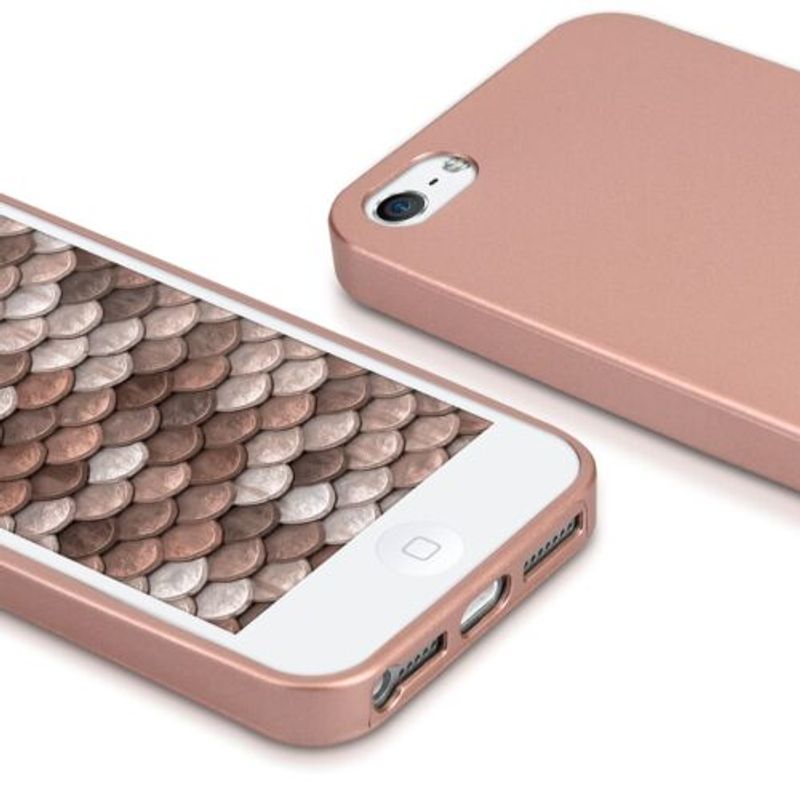 Laptop, Telefoane si Tablete - Telefoane mobile si accesorii - Accesorii Telefoane - Huse telefoane - Husa pentru Apple iPhone 5/iPhone 5s/iPhone SE, Silicon, Rose Gold, 40816.31 - Infinity.ro