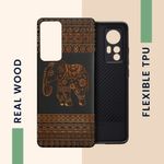 Laptop, Telefoane si Tablete - Telefoane mobile si accesorii - Accesorii Telefoane - Huse telefoane - Husa Kwmobile pentru Xiaomi 12/12X, Lemn, Maro/Negru, 56788.05 - Infinity.ro