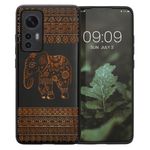 Laptop, Telefoane si Tablete - Telefoane mobile si accesorii - Accesorii Telefoane - Huse telefoane - Husa Kwmobile pentru Xiaomi 12/12X, Lemn, Maro/Negru, 56788.05 - Infinity.ro