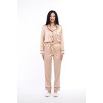 Fashion, accesorii si bijuterii - Femei - Lenjerie si pijamale femei - Pijamale femei - Pijama dama din satin de matase, bej, M - Infinity.ro