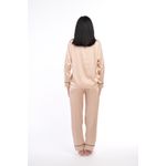 Fashion, accesorii si bijuterii - Femei - Lenjerie si pijamale femei - Pijamale femei - Pijama dama din satin de matase, bej, M - Infinity.ro