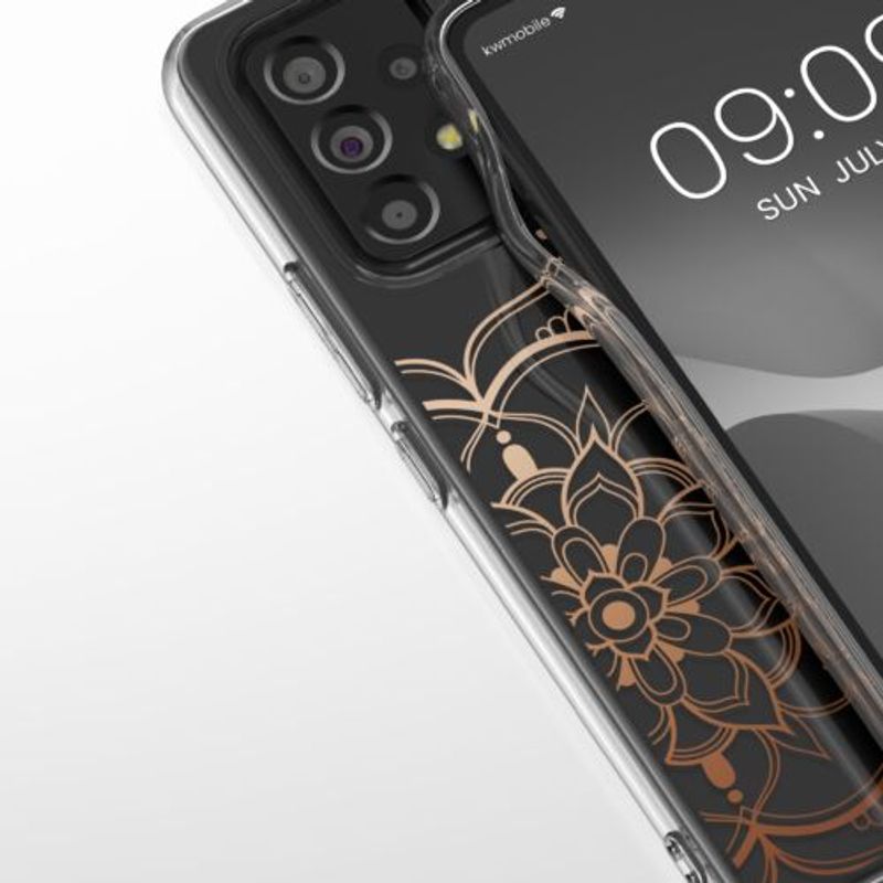 Laptop, Telefoane si Tablete - Telefoane mobile si accesorii - Accesorii Telefoane - Huse telefoane - Husa Kwmobile pentru Samsung Galaxy A53 5G, Silicon, Transparent/Rose Gold, 58800.02 - Infinity.ro