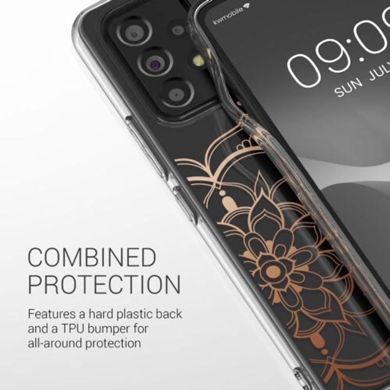 Laptop, Telefoane si Tablete - Telefoane mobile si accesorii - Accesorii Telefoane - Huse telefoane - Husa Kwmobile pentru Samsung Galaxy A53 5G, Silicon, Transparent/Rose Gold, 58800.02 - Infinity.ro