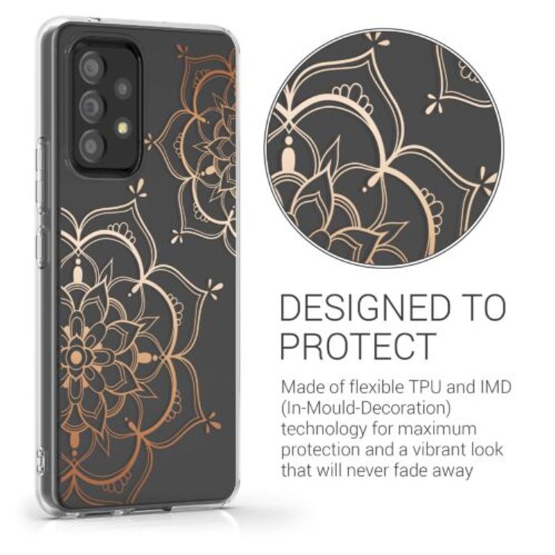 Laptop, Telefoane si Tablete - Telefoane mobile si accesorii - Accesorii Telefoane - Huse telefoane - Husa Kwmobile pentru Samsung Galaxy A53 5G, Silicon, Transparent/Rose Gold, 58800.02 - Infinity.ro