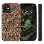 Laptop, Telefoane si Tablete - Telefoane mobile si accesorii - Accesorii Telefoane - Huse telefoane - Husa pentru Apple iPhone 12 Mini, Lemn, Maro, 52733.07, Kwmobile - Infinity.ro