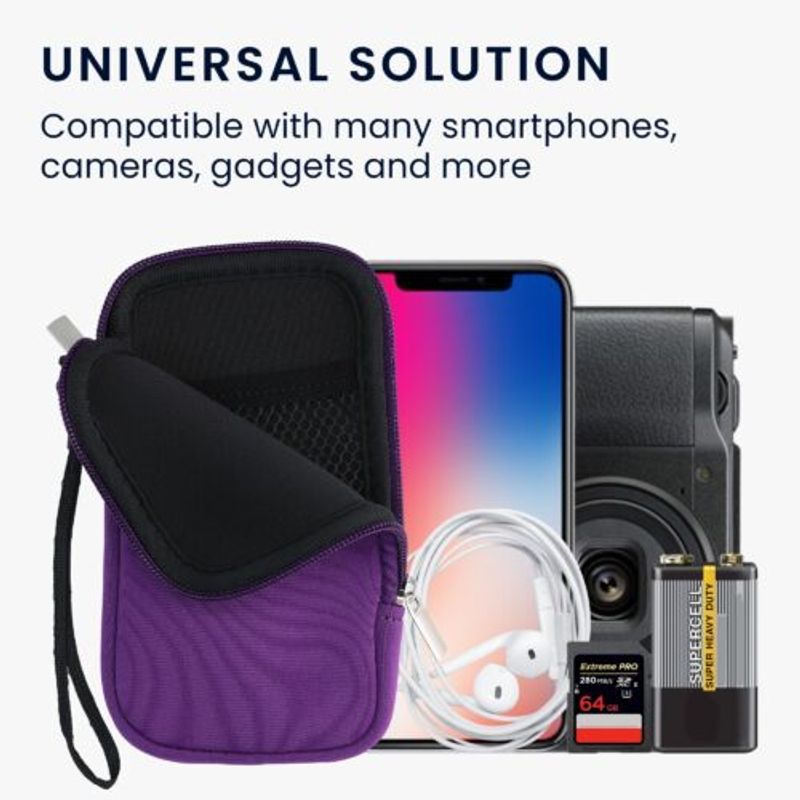 Laptop, Telefoane si Tablete - Telefoane mobile si accesorii - Accesorii Telefoane - Huse telefoane - Husa Universala pentru telefon L, 6,5 inch, Neopren, Mov, 46188.3.38 - Infinity.ro