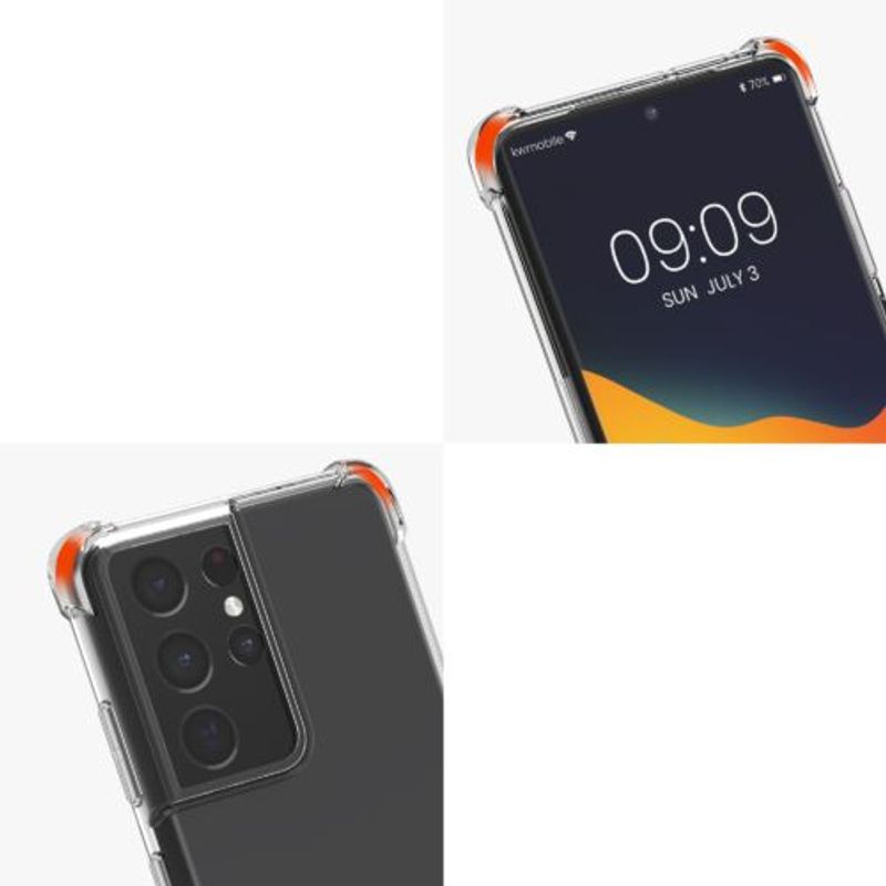 Laptop, Telefoane si Tablete - Telefoane mobile si accesorii - Accesorii Telefoane - Huse telefoane - Husa Kwmobile pentru Samsung Galaxy S21 Ultra, Silicon, Transparent, 57725.03 - Infinity.ro