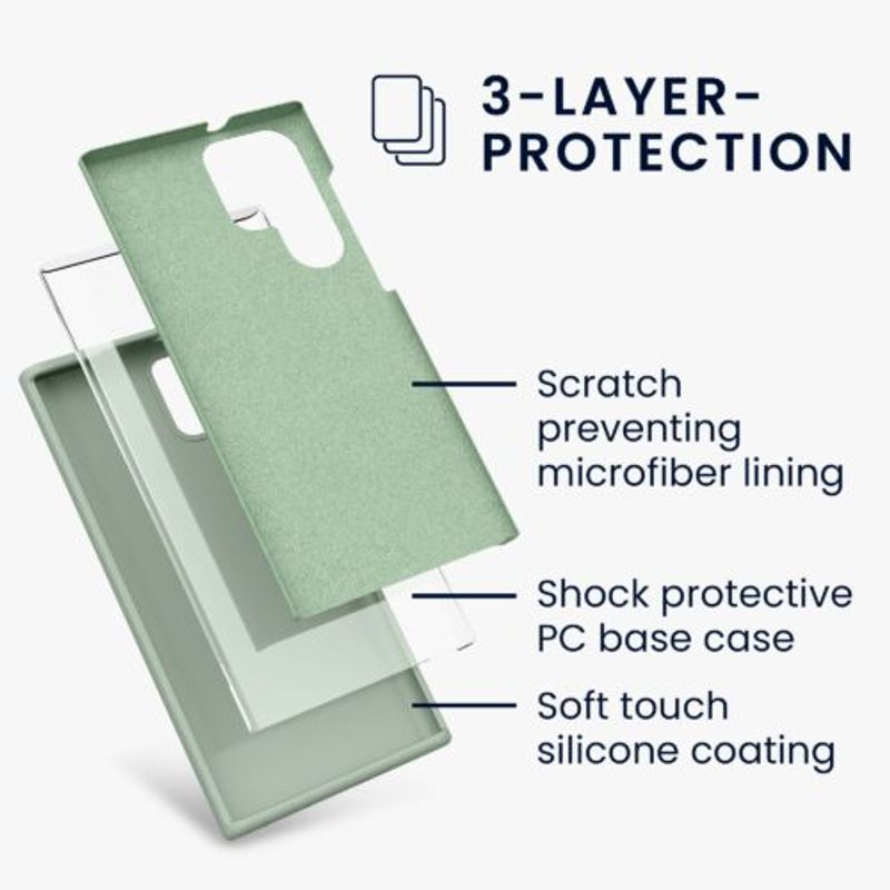 Laptop, Telefoane si Tablete - Telefoane mobile si accesorii - Accesorii Telefoane - Huse telefoane - Husa Kwmobile pentru Samsung Galaxy S22 Ultra, Silicon, Verde, 56765.172 - Infinity.ro