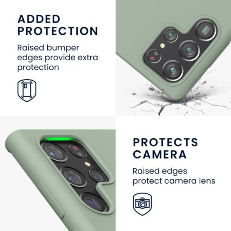 Laptop, Telefoane si Tablete - Telefoane mobile si accesorii - Accesorii Telefoane - Huse telefoane - Husa Kwmobile pentru Samsung Galaxy S22 Ultra, Silicon, Verde, 56765.172 - Infinity.ro